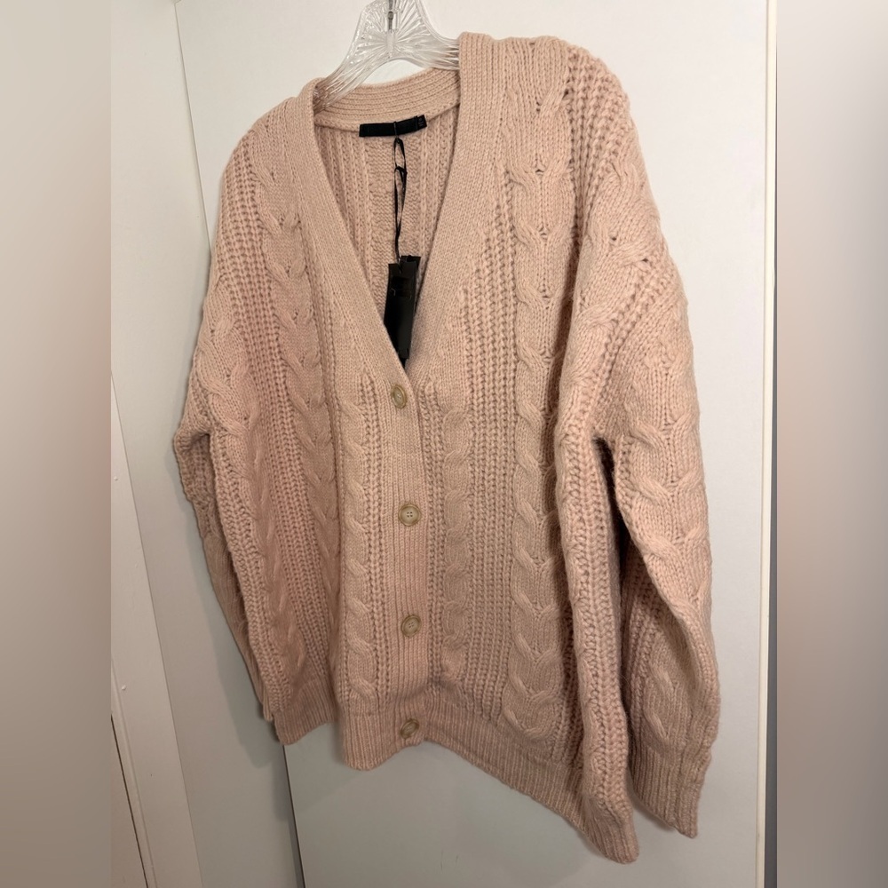 Jenni Kayne NWT Cable Cocoon Cardigan Pink Blush Size XS - Picture 3 of 15